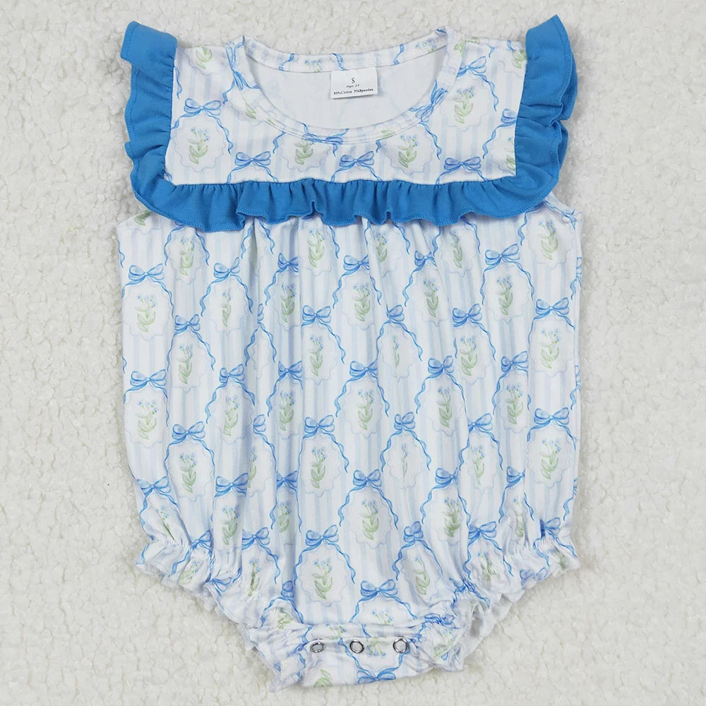 New Fashion Baby Girls Rompers Pink Checkered Flowers Short Sleeve Rompers Boutique Toddler Girls Bubbles Summer Baby Onesie Hot