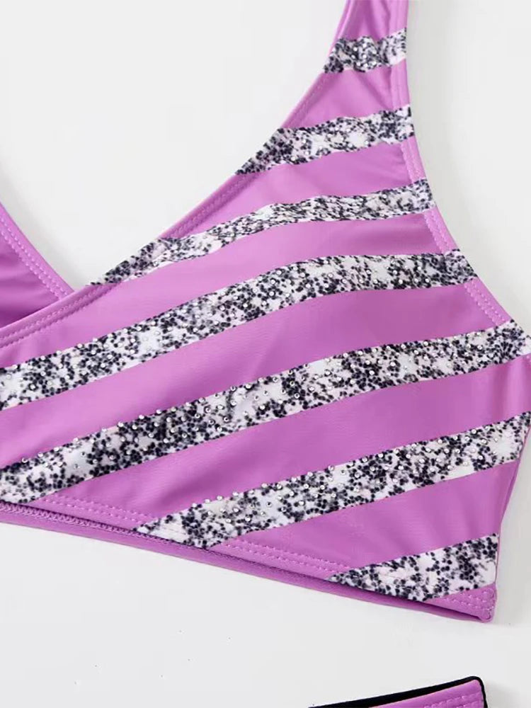 2023 New Women Sexy Stripe Bikini Female Summer Swimsuit Two Piece Bikini Set Beachwear Swim Suit Swimwear Brazil Bathing Suit