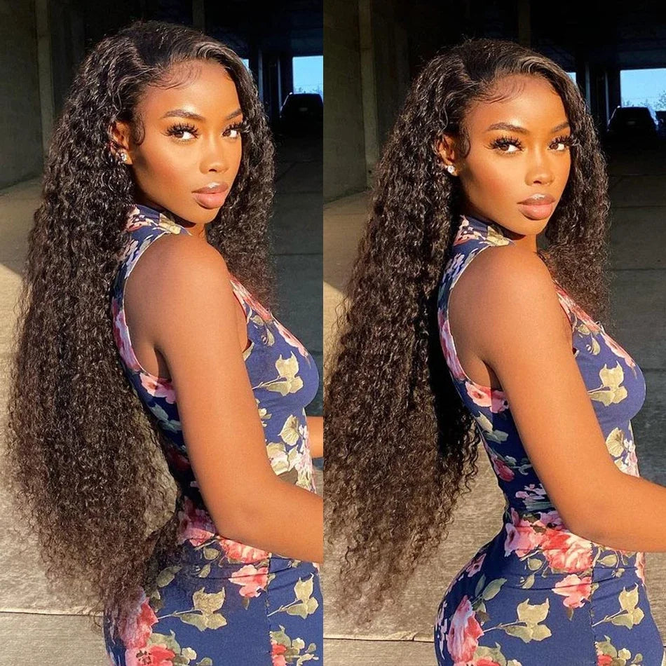 Geeta Curly Drawstring Wigs 13x6 Kinky Curly Lace Front Wig 13x4 Human Hair Lace Frontal Wigs Human hair for Women 4x4 5x5 Wig