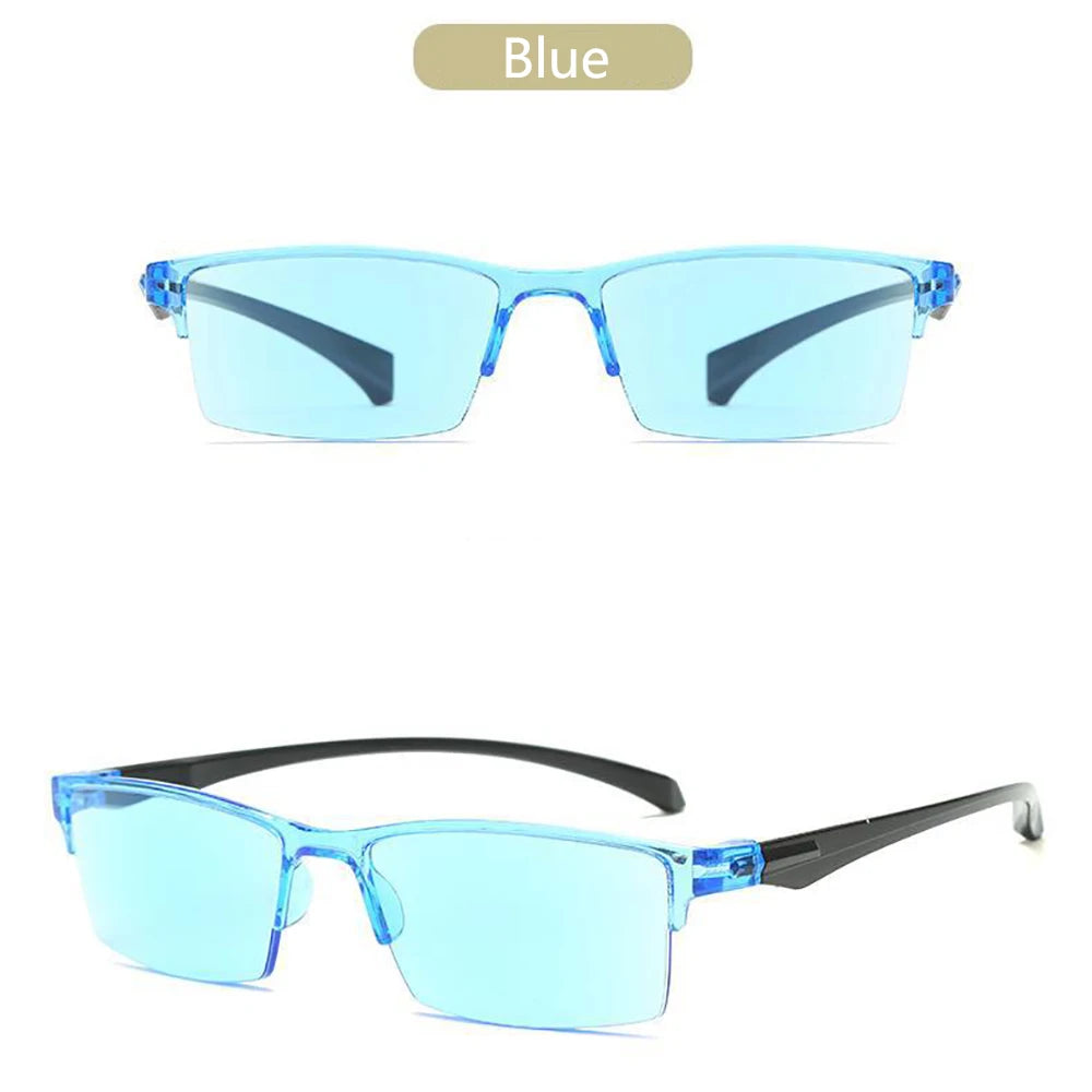 Intelligent Progressive Multifocal Reading Glasses Anti Blue Light Half Frame Spectacles Far Near Dual Use Presbyopic Glasses