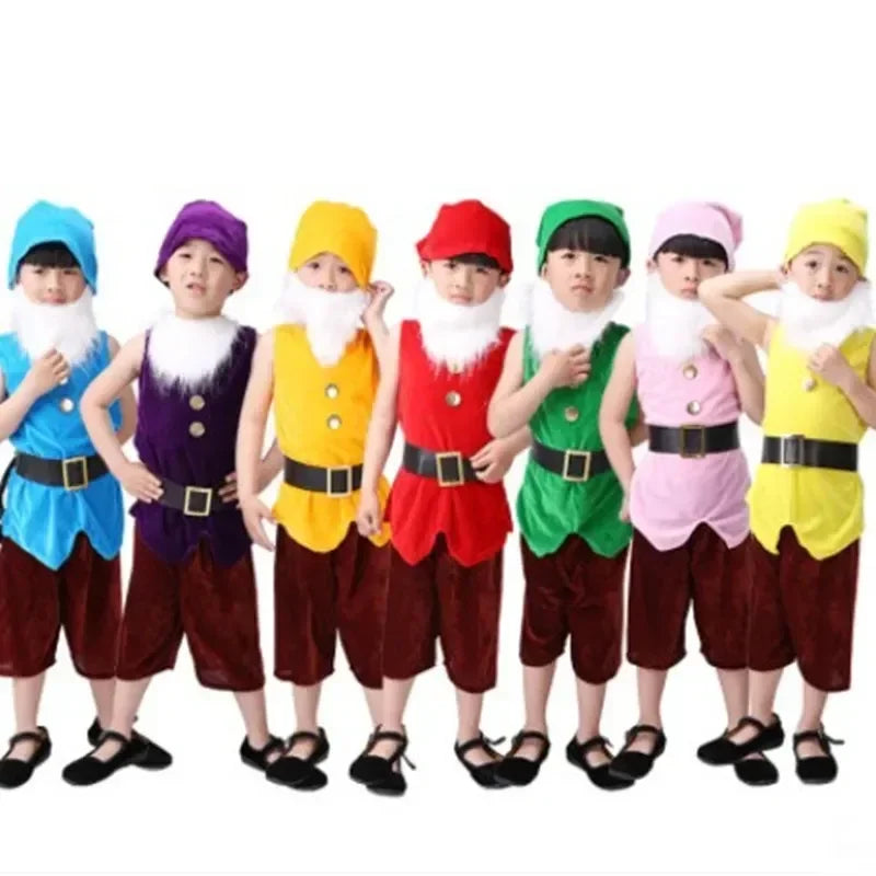 2025 Halloween Carnaval Cosplay vêtements noël Performance sept nains Costume pour enfants Costumes de noël pour enfants