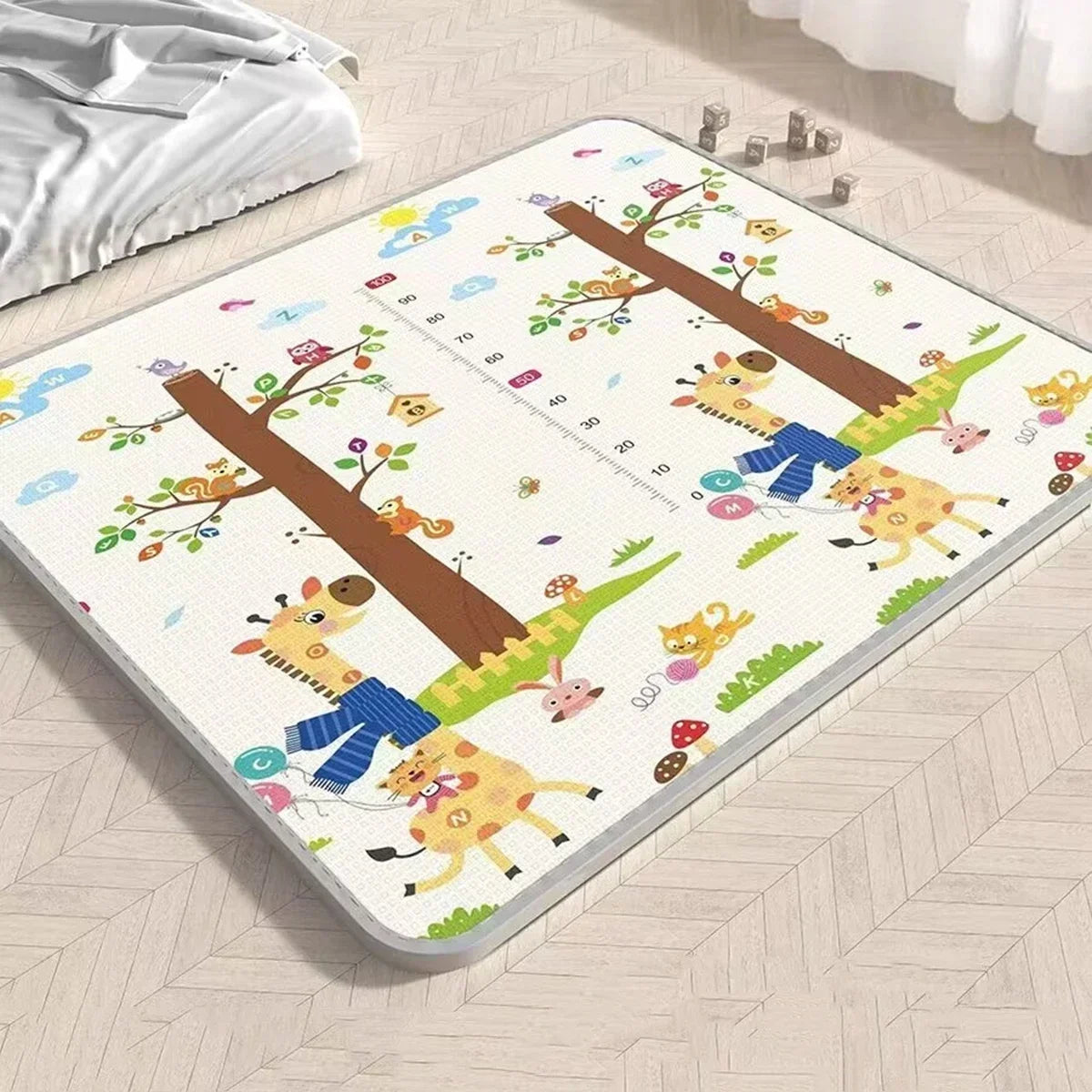 Thicken 1cm/0.5cm Baby Crawling Play Mats 200*180cm Folding Mat Carpet Play Mat for Children's Safety Rug Toys Gift Have Creases