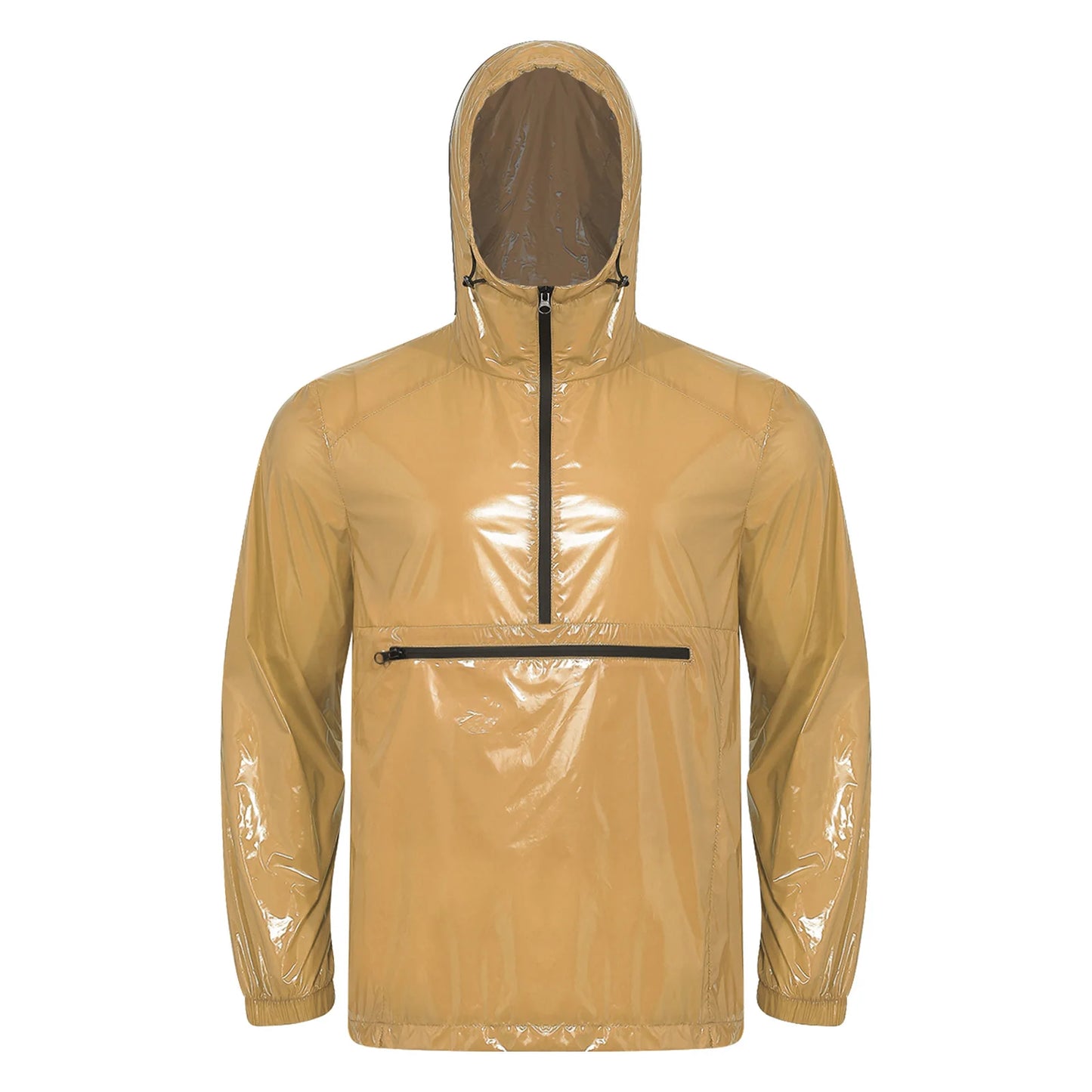 Men Waterproof Hooded Trench Jacket Long Sleeve Hood Outerwear Windbreaker Raincoat fo Hiking Fishing Biking Thermal Windbreaker