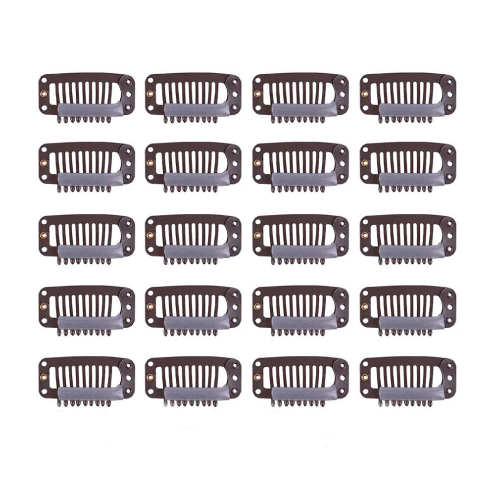 10/20/50 Pcs Hair Extensions Clips 9-Teeth Wig Comb Clips Snap Hair Extension Accessories Tool 32mm