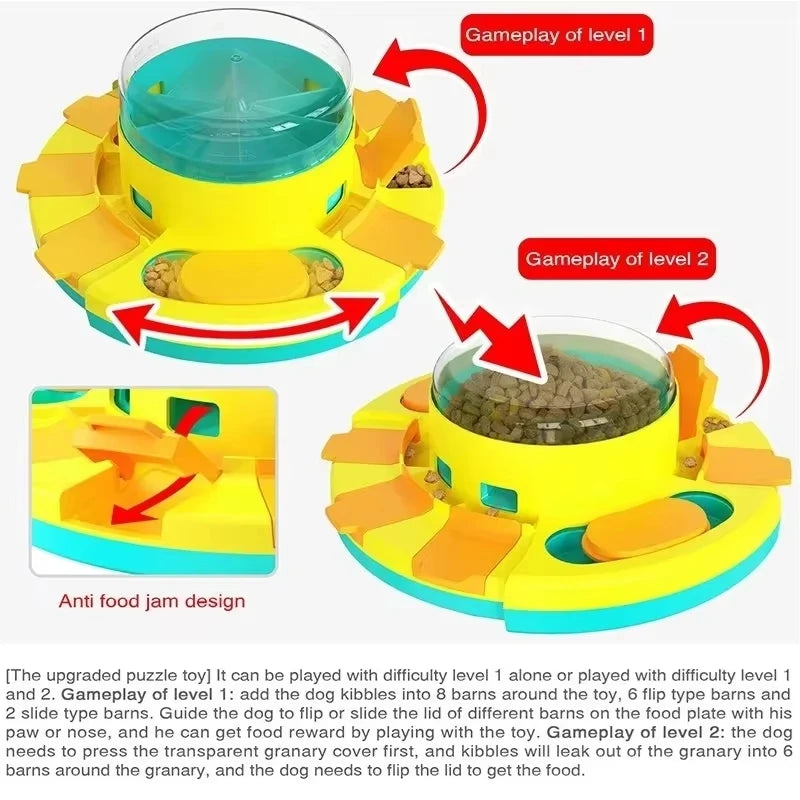New Dog Puzzle Toy Slow Feeder Interactive Increase Puppy Iq Food Dispenser With 4 Non-slip Rubber Mats Pp Bowl