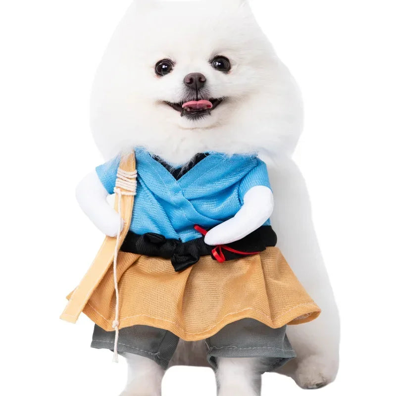 Halloween Funny Dog Clothes for Small Medium Dogs Cats Party Dressed Up Cosplay Costumes Bulldog French Chihuahua Pet Outfits