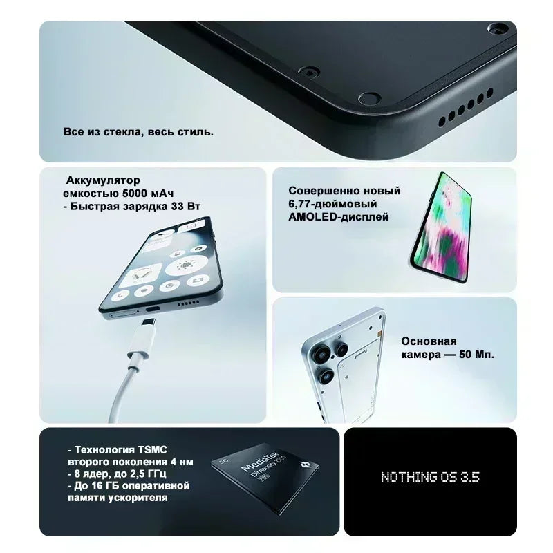 In Stock Nothing Phone (3a) lite Global Version MediaTek Dimensity 7300 Pro5G 6.77 AMOLED 120Hz 5000mAh  50MP Camare