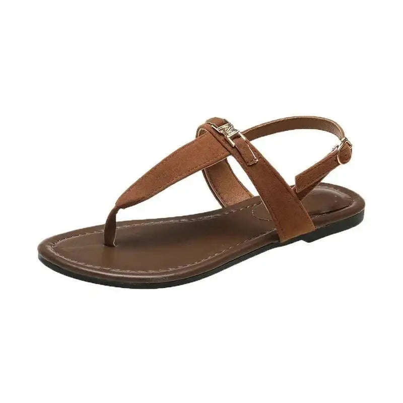 2025 Women's Shoes Fashion Daily Sandals Women Buckle Strap Flat With Outdoor Open Toe Female Shoe