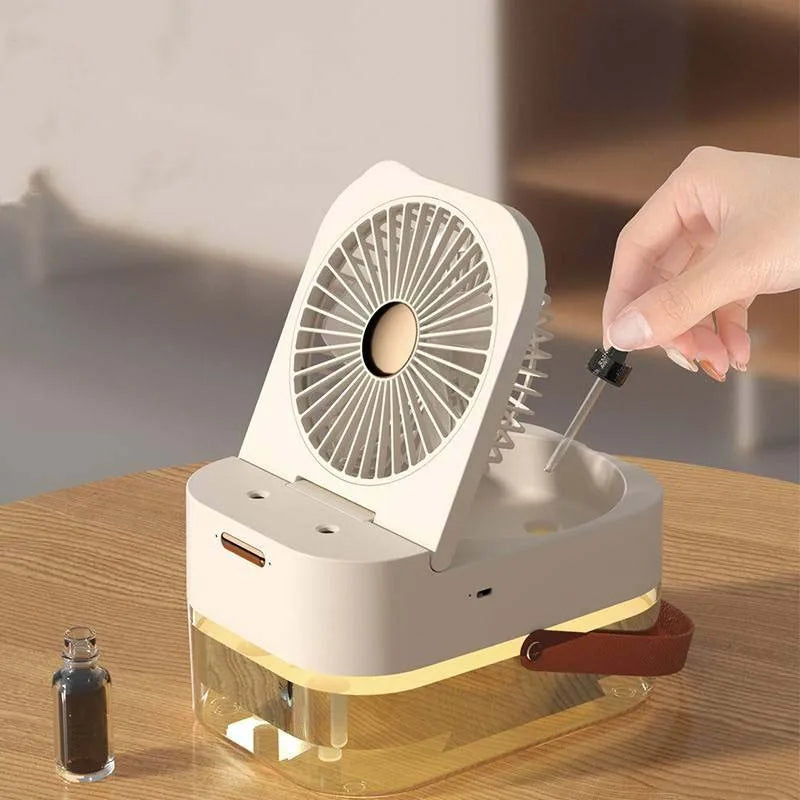 Mist Fan Summer Portable Air Conditioner Fan With Remote Controls Sleep Night Light 3 Speeds Aromatherapy Diffuser Humidifier