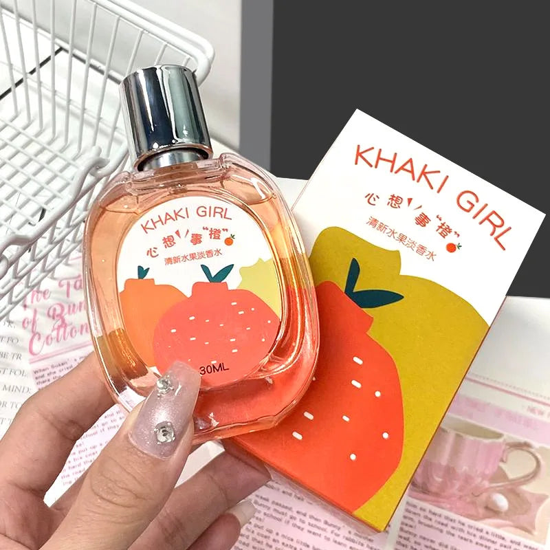 Young Girl Fruity Fragrance Women Perfume Light Long Lasting Sweet Scent of Grape Strawberry Orange 30ml Portable Fruity Perfume