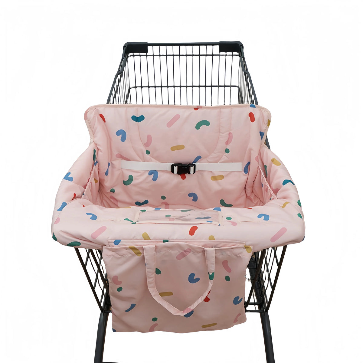 Baby Shopping Cart Cover with Toy Loop Universal Fit Soft Breathable Cart Seat Cover Washable Infant Grocery Cart Liner for Kids