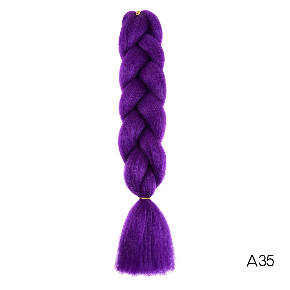 Synthetic 24Inch Long Jumbo Braids Extensions Yaki Straight Braiding Hair Afro Ombre Color Hair for Women