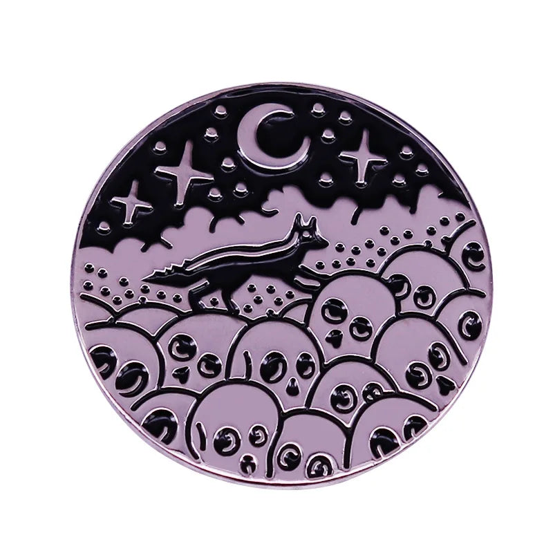 Popular Halloween Costume Accessories Horror Ghost Skull Pumpkin Pin Metal Badge Holiday Jewelry Gift Wholesale