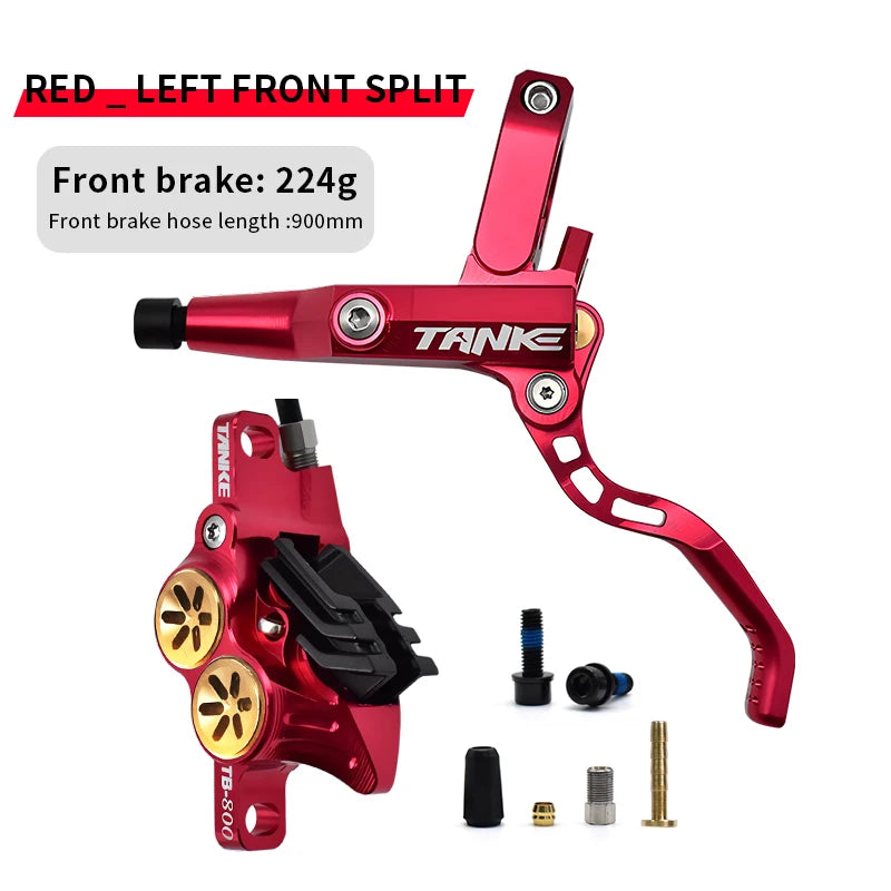 TANKE MTB 4-piston hydraulic disc brake 900/1700mm, 4-piston brake pad in resin, oil pressure AM DH road MTB ultra-light disc br