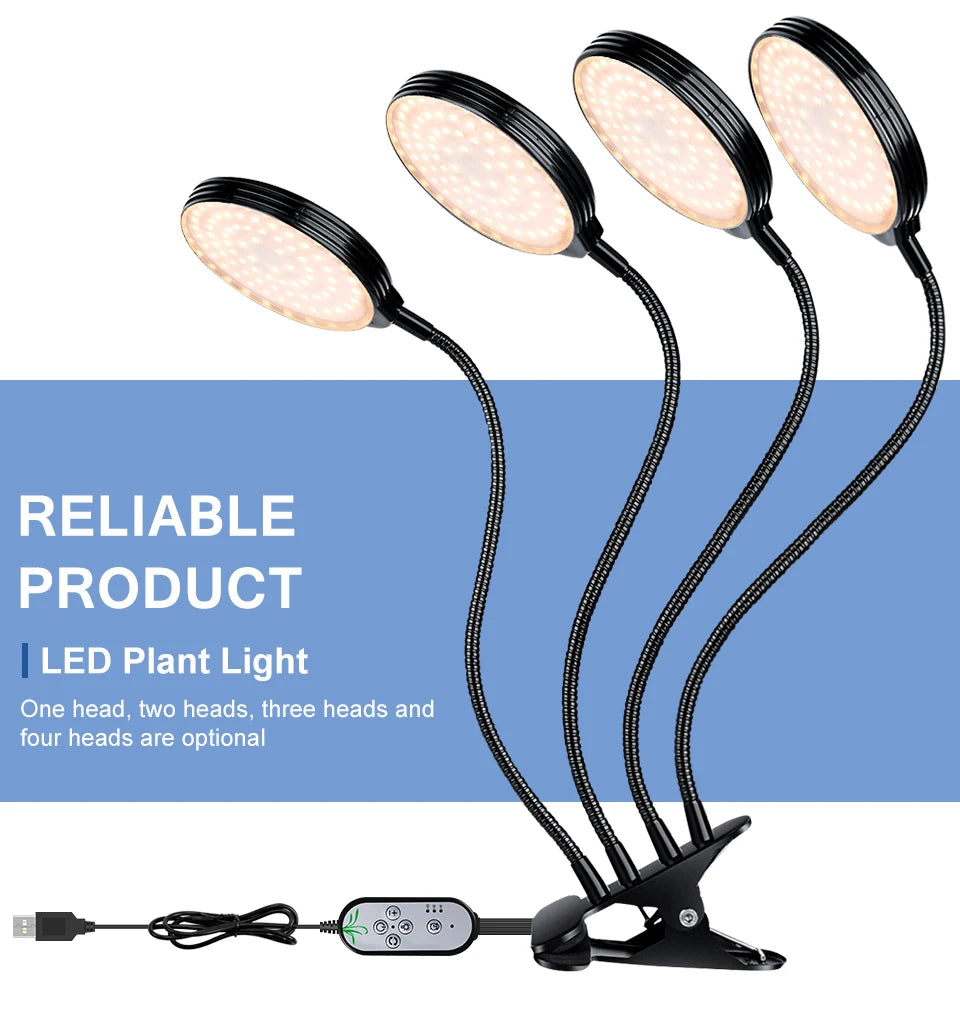 Full Spectrum LED Grow Light USB Plant Fill Lamp 5V Dimmable Timing Auto On/Off Indoor  Seeds Hydroponics Vegs Cultivation Lamps