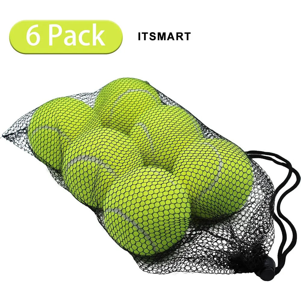 6/12 Pack Tennis Balls for Beginner High Elasticity Practice Tennis Balls with Mesh Bag for Pet Dog Training, Catching