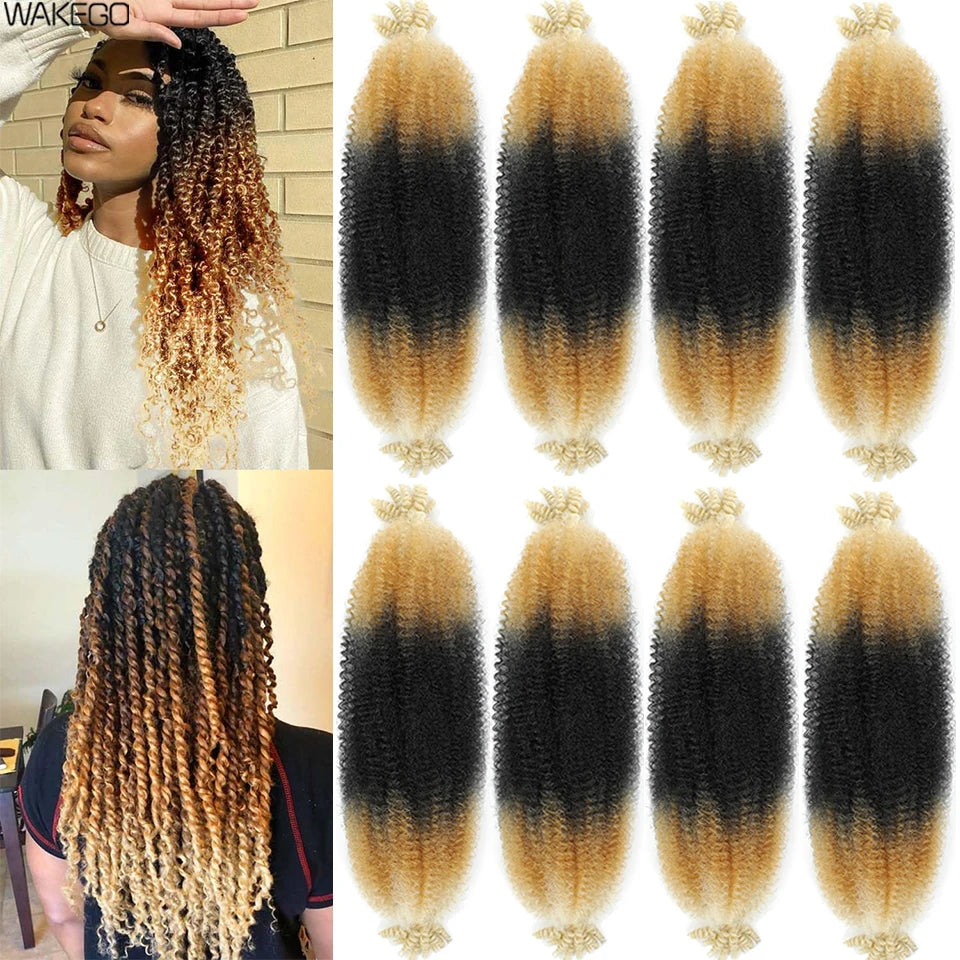 Marley Twist Braiding Hair Ginger Burgundy Ombre Brown Black Springy Afro Twist Hair PreFluffed Spring Twist Kinky Braiding Hair