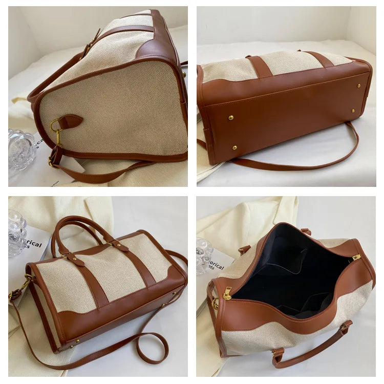 Fashion Travel Bags Women's Canvas Handbags Business Duffels Bags Vintage Fitness Gym Bags Business Trip