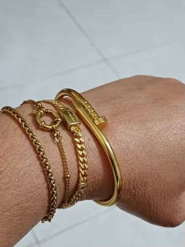 Bracelets Woman Gold Plated Simple Hip-hop Punk Personality Fashion High Stainless Steel Italian Men Sale Jewelry Accessories