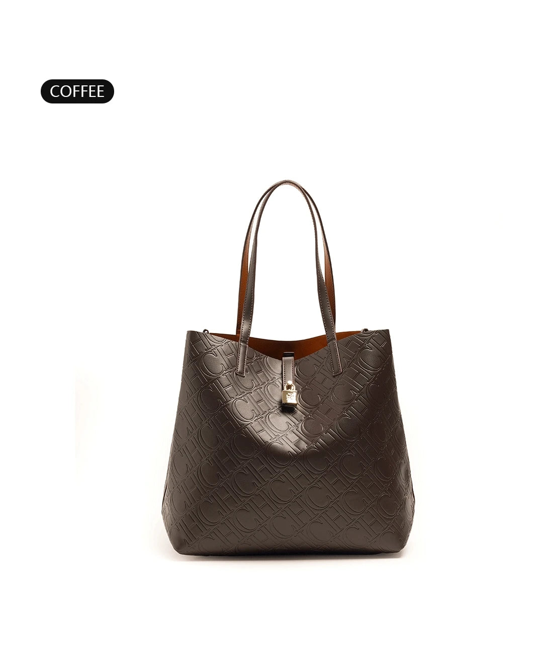 CH Luxury Tote Handbag For Women Large Capacity Work Shoulder Bag Elegant Golden Shopping Shoulder Purse