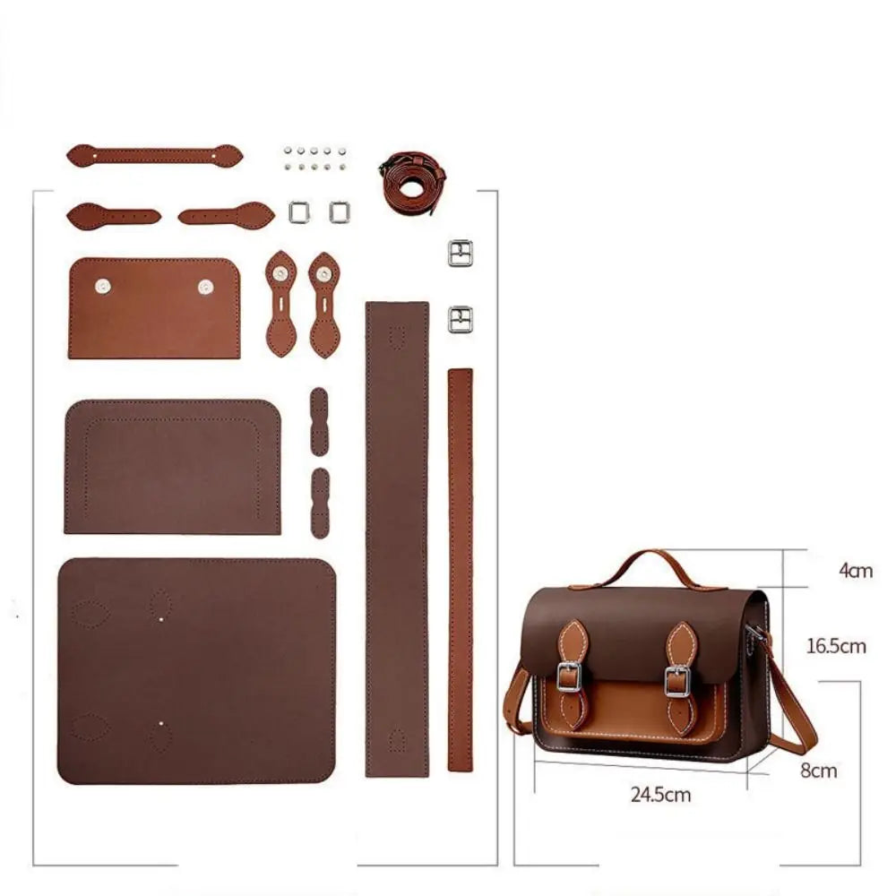 New PU Leather DIY Material Bag DIY 10 Colors Shoulder Crossbody Bag Hand-stitched Self-made Bag Women