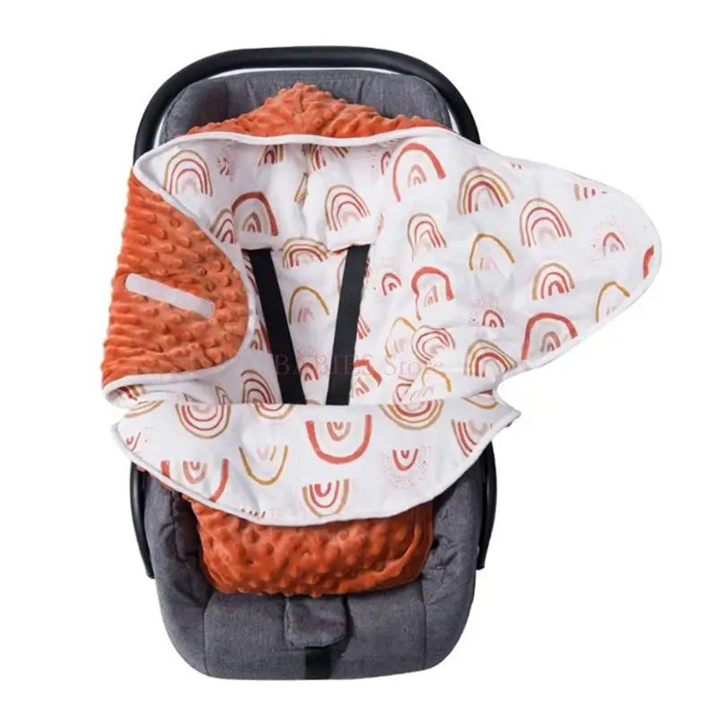 C9GB Baby Car Seats Wrap Blanket Breathable Cotton Baby Swaddles Multiple Pattern