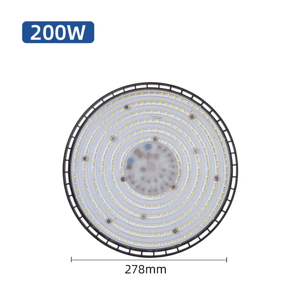 High Bay Lights 100/150/200W 220V Super Bright UFO LED Waterproof Commercial Market Warehouse Garage Industrial Lighting