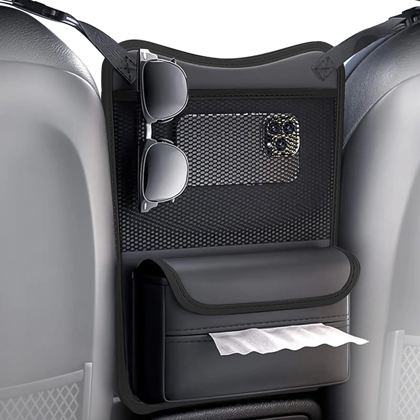 Car Seat Gap Organizer, Multi-Function Storage Bag with Tissue Holder for Vehicle Interior