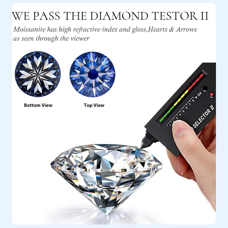 GRA Fashion Real 0.3CT*5 Moissanite Rings for Women Gift 925 Sterling Silver Brilliant Diamond Wedding Luxury Fine Jewelry