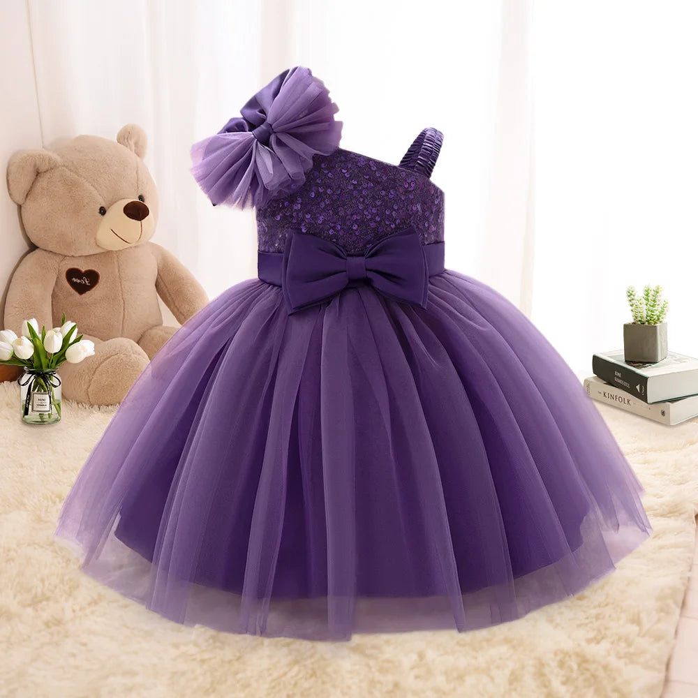 Toddler Baptism Party Baby Girls Dresses Girls Tulle 1st Birthday Wedding Prom Baby Dress Infant Bridesmaids Christmas Costumes