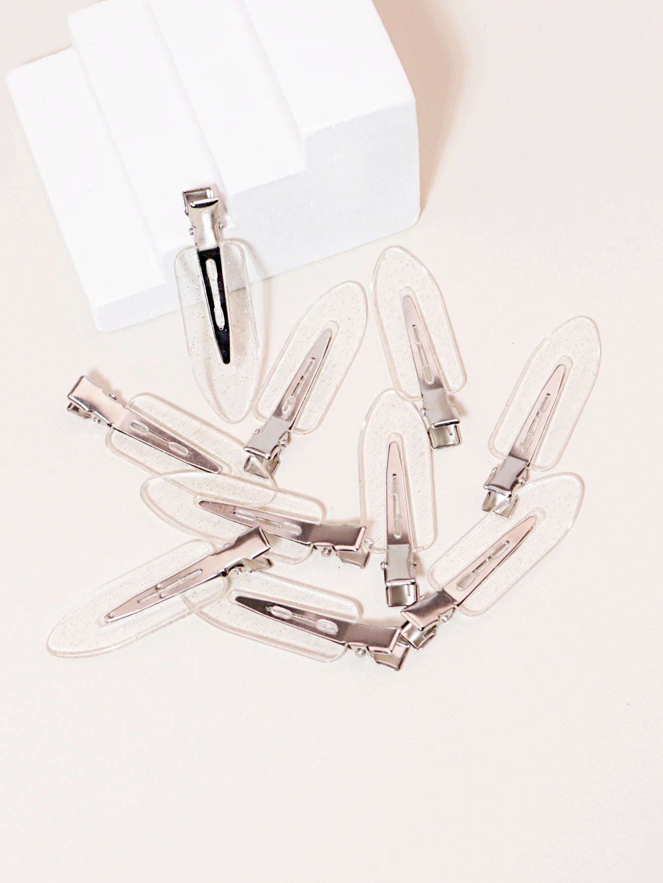 10pcs Transparent Seamless Hair Clips for Girls, Fashion Makeup & Facial Hair Styling Clips, Suitable for Real Hair Wigs