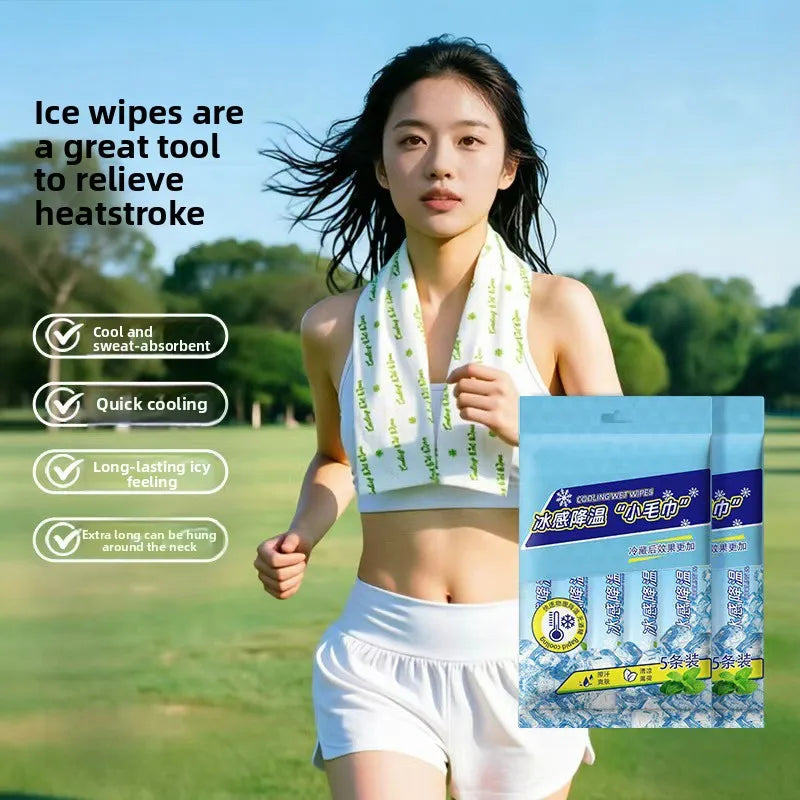 Cooling wipes, ice towels, portable summer student outdoor cooling wipes, cooling wipes, independent set of cooling wipes