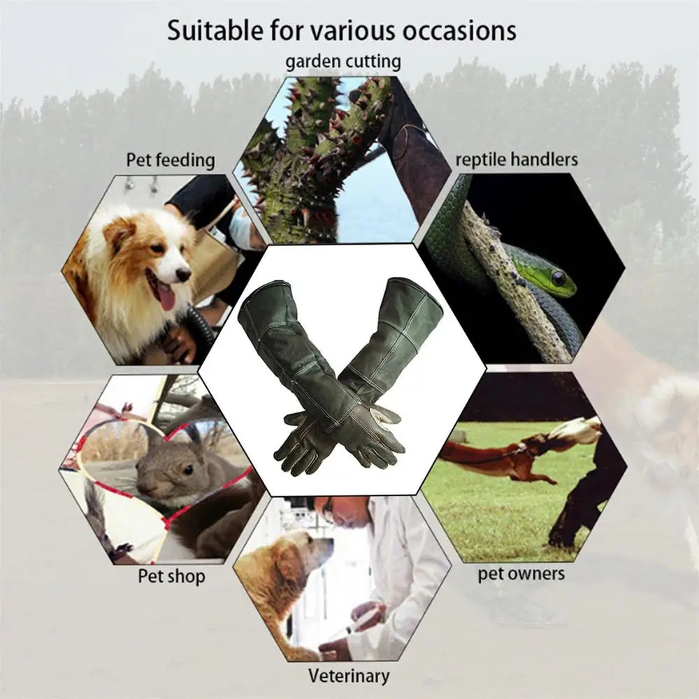 New Pet Gloves Leather Antigrasping Anti Bite Protective Gloves For Cat Dog Gardening Work Gloves Pets Training Feeding Gloves