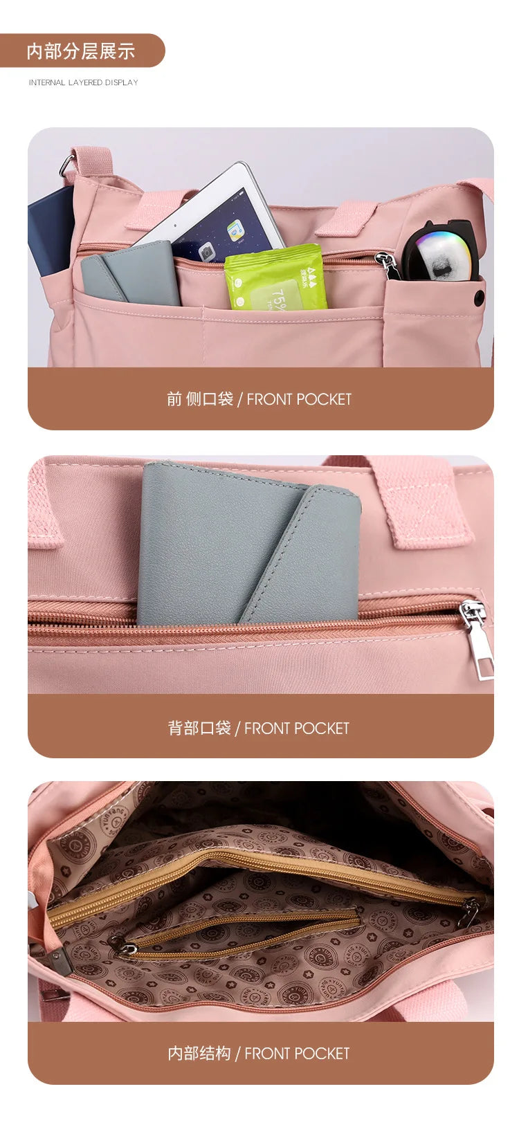 Women Bag Crossbody Nylon Large Capacity Shoulder Bag Lightweight Handbag Maternity Diaper Baby Bag For Mom Travel Dropshipping