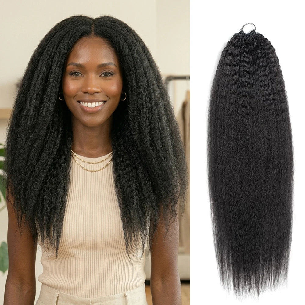 Kinky Straight Feather Crochet Human Hair Miracle Knots Pre-divided Human Crochet Hair Knotless Boho Braids Crochet Human Hair