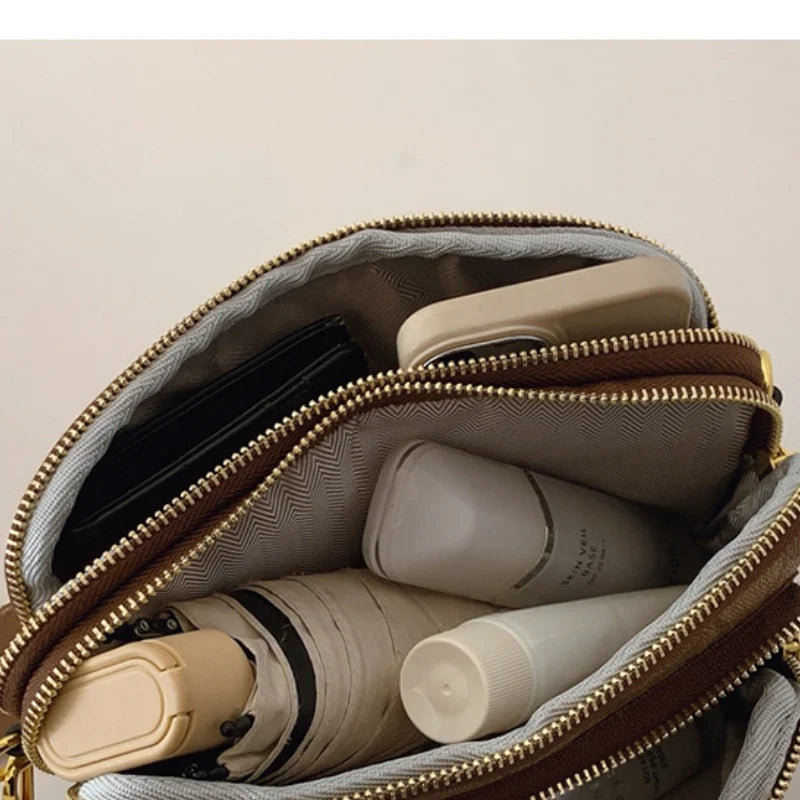 Luxury Women Vintage Pattern Camera Bag Wide Adjustable Strap Crossbody Handbag Multi Pockets Fashion Daily Small Shoulder Messe