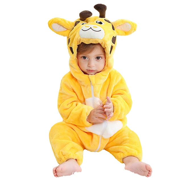 MICHLEY Carnival Dinosaur Baby Winter Costume Rompers Clothes Cute Cartoon Jumpsuit Bodysuit Overall Unicorn For Girls Boys Kid