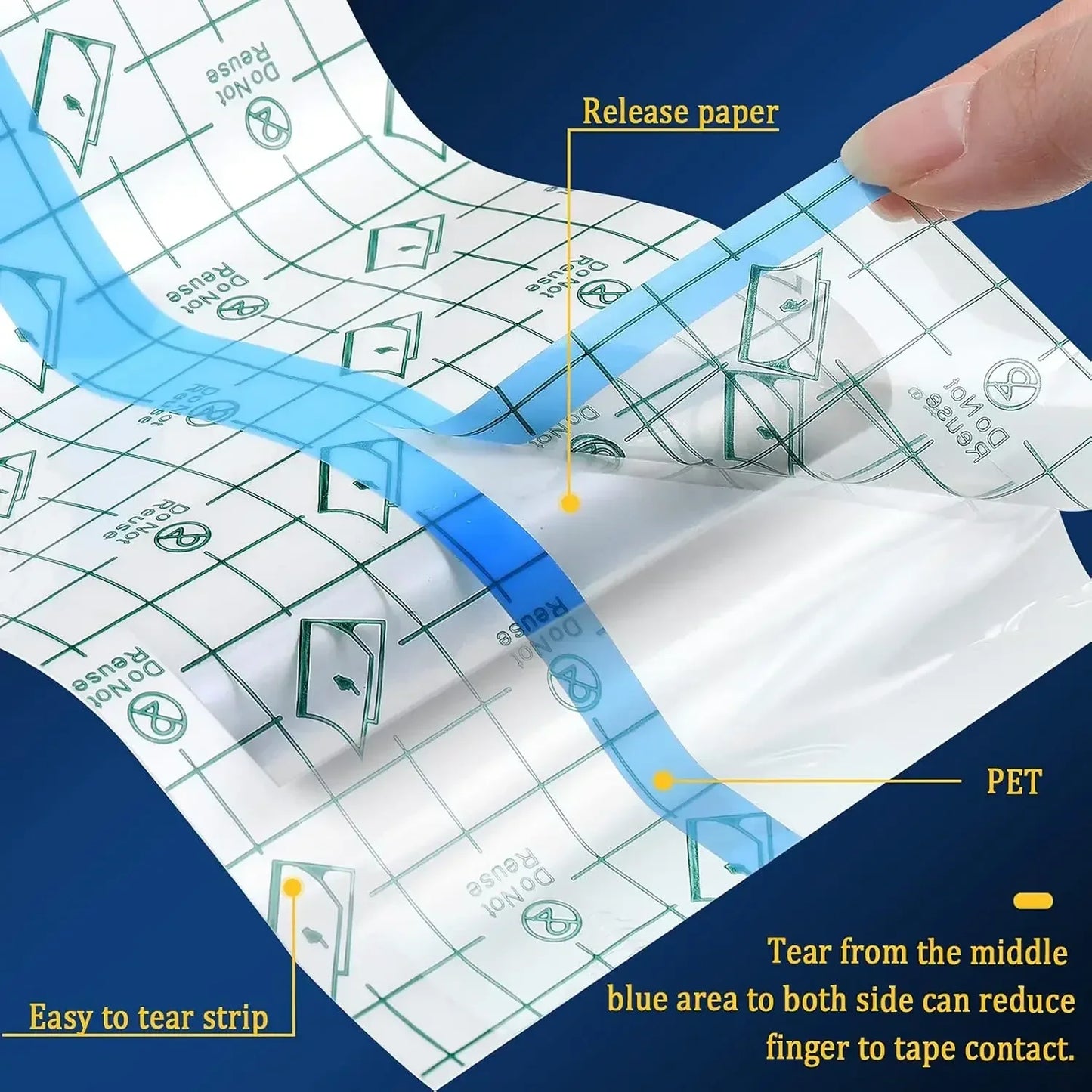 Narkasy 2/5/10m Waterproof Tattoo Protective Film PU Tape Aftercare Bandage Repair Adhesive Wrap Roll for Protecting and Healing