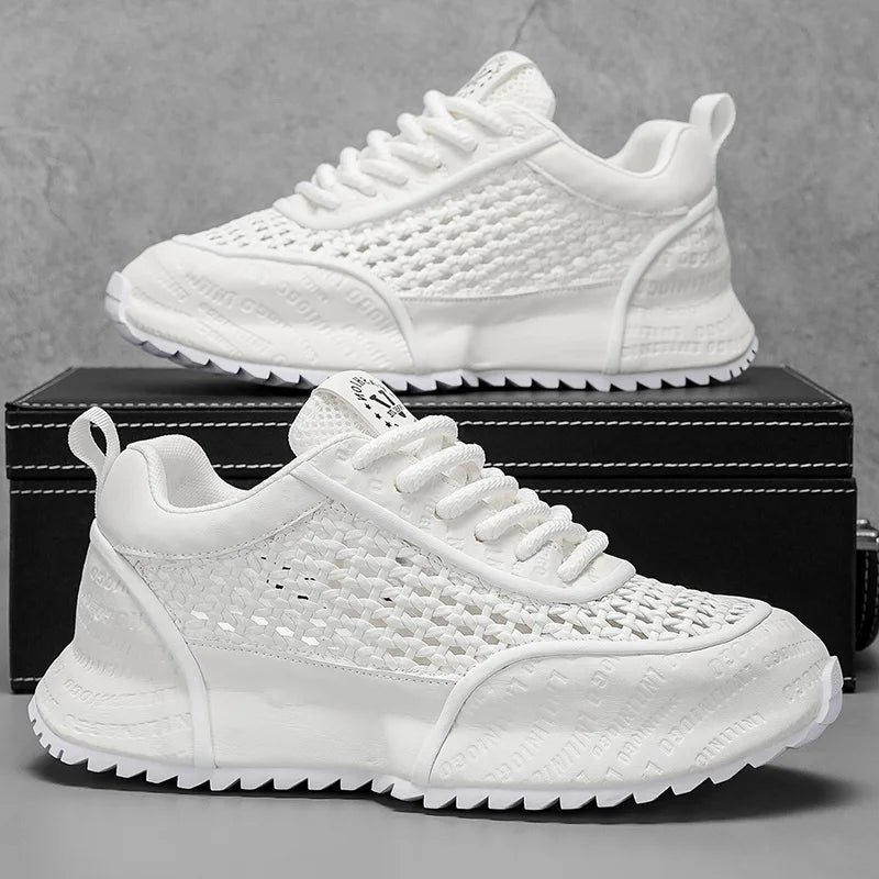 Chunky Sneakers Men Designer Cover Bottom Board Shoes Fashion Casual Leather Fabric Breathable Increased Internal Platform Shoes