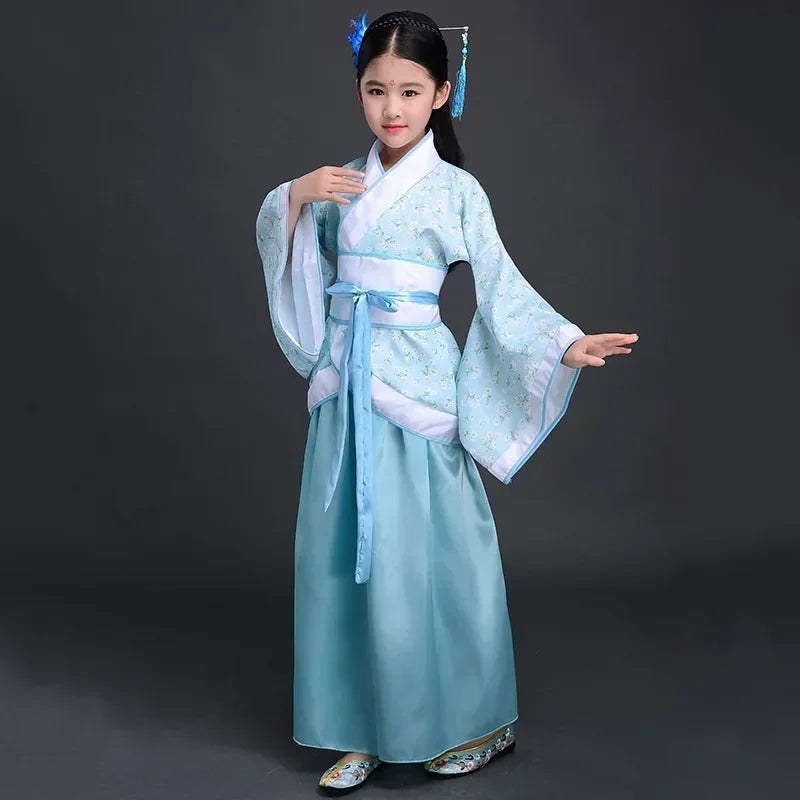 Halloween Cosplay Kids Set Dance Performance Dress for Girls Show Disfraz Child Hanfu Dress Costume Chinese Traditional Clothes