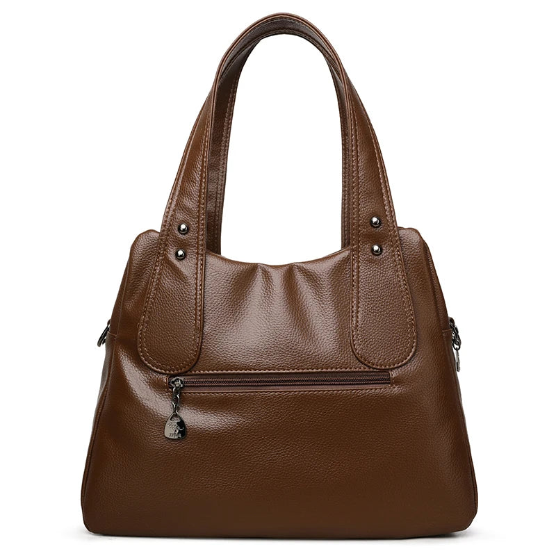 Genuine Brand Top Quality Soft Leather Casual Tote Bags for Women Handbag Luxury Female Shoulder Crossbody Sac Winter Style Bag