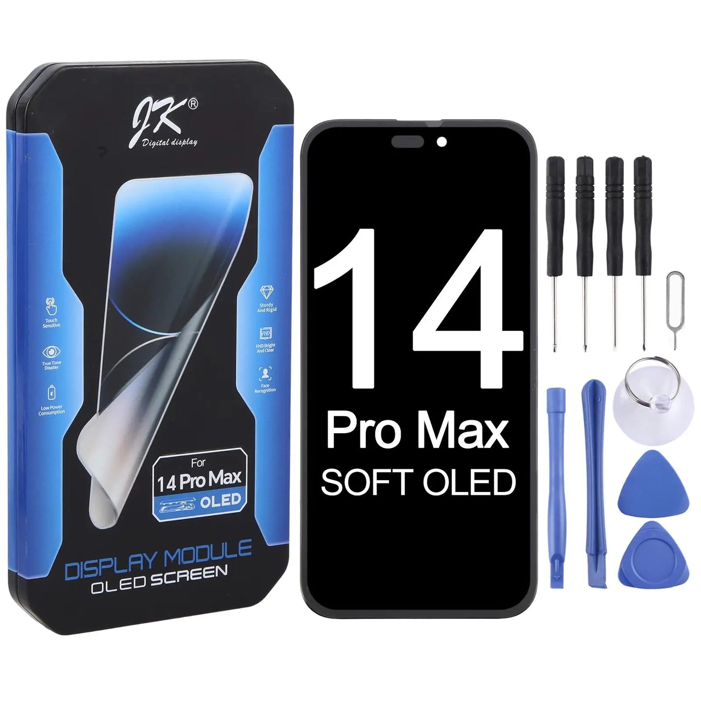 JK SOFT and Hard OLED Screen LCD Display Replacement iPhone 12 13 14 15 16 16e 17 Pro Max