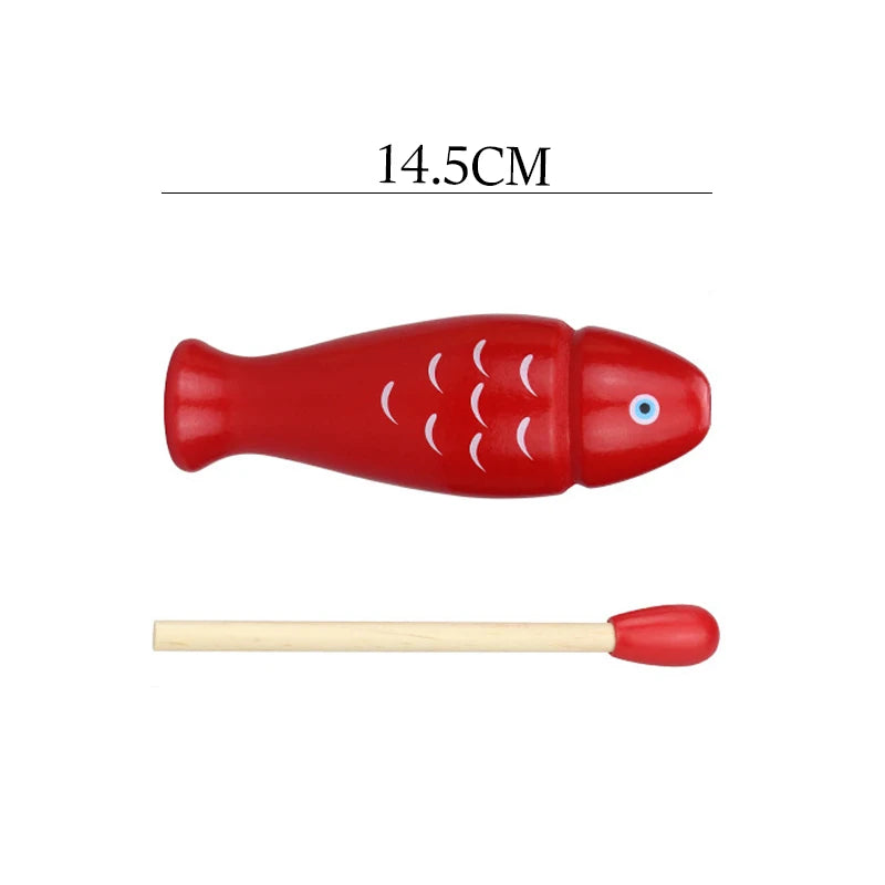 Children Musical Instrument Toys Mini Wooden Baby Stroller Accessories Clapping Board Log Color Bell Sand Hammer Sound TMZ