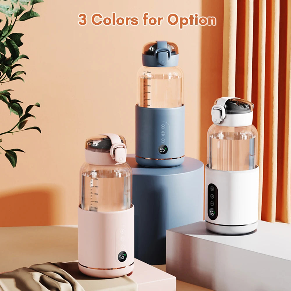 Portable Bottle Warmers For Baby Milk USB Rechargeable 37-55℃ Temperature Control Wireless Electric Baby Bottle Heater On-the-go