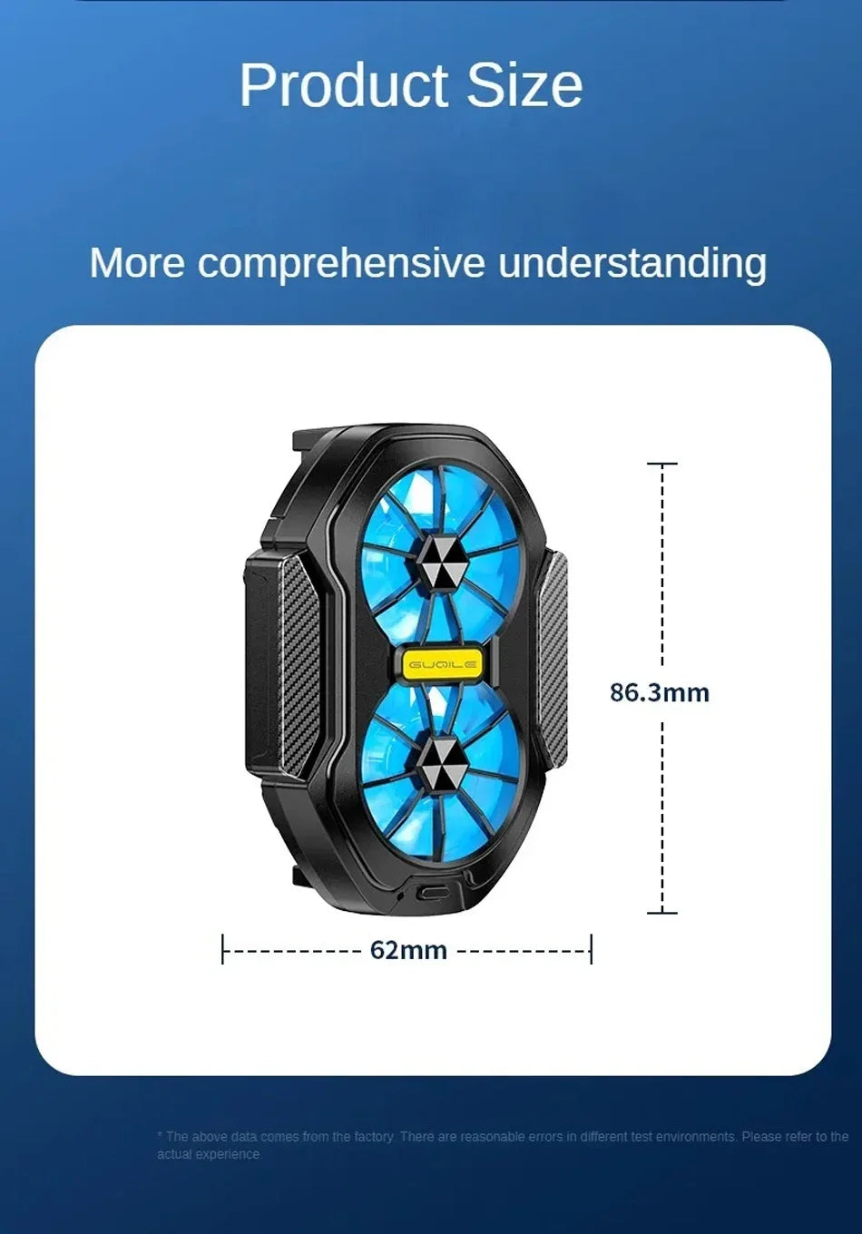 FS01 Dual Fan Rechargeable Mobile Phone Cooler Mini Back Clip USB Radiator Long Lasting Stronger Cooling Air For 62-92mm Phone