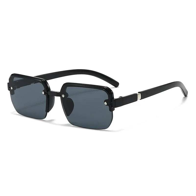 Rimless Sunglasses Rectangle Fashion Popular Men Shades Small Square Sun Glasses For Female Male Summer Traveling Oculos