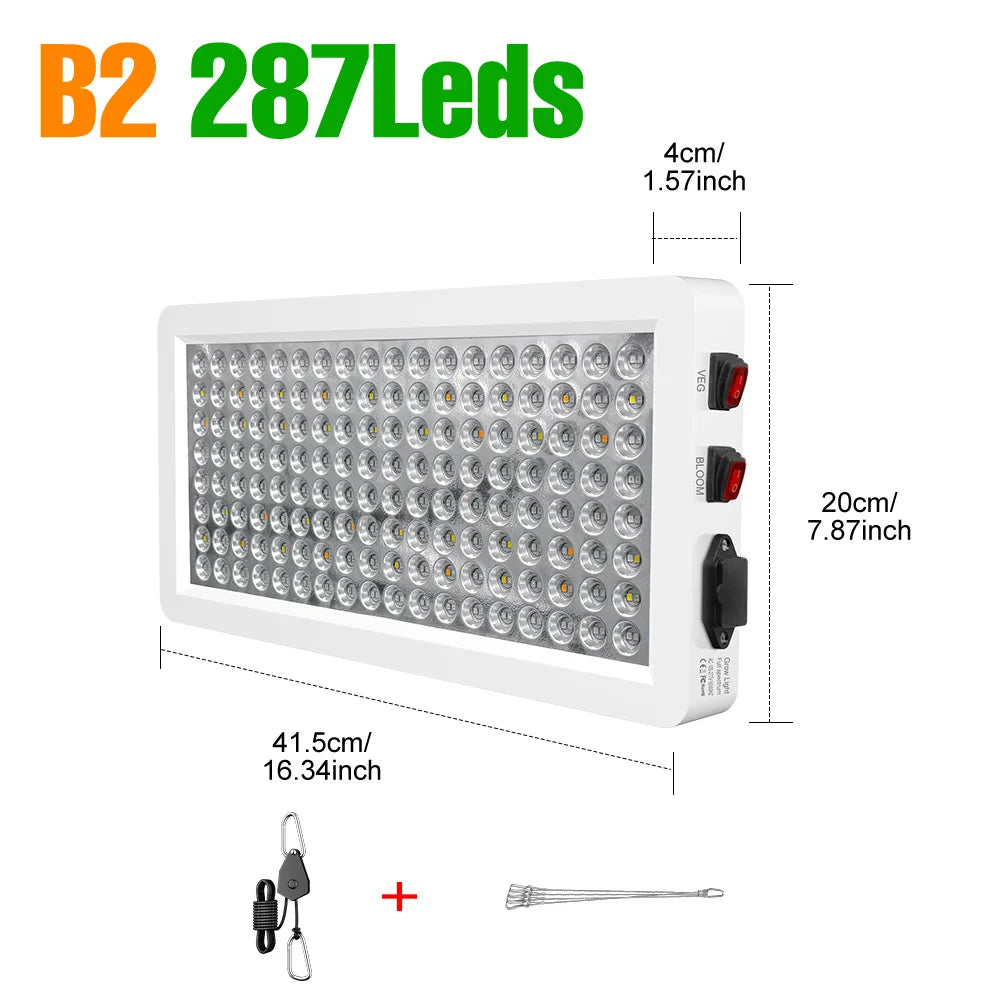 600W LED Grow Lights Full Spectrum Plant Cultivation Lamp 220V Indoor Greenhouse Tent Hydroponics Succulent Vegs Fill Lighting