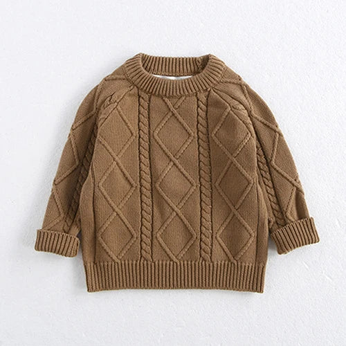 2024 New Autumn Winter Children Knitted Clothes Suit Long Sleeved Knitted Pullover+Jumpsuit Newborn Baby Boys Girls Clothing Set