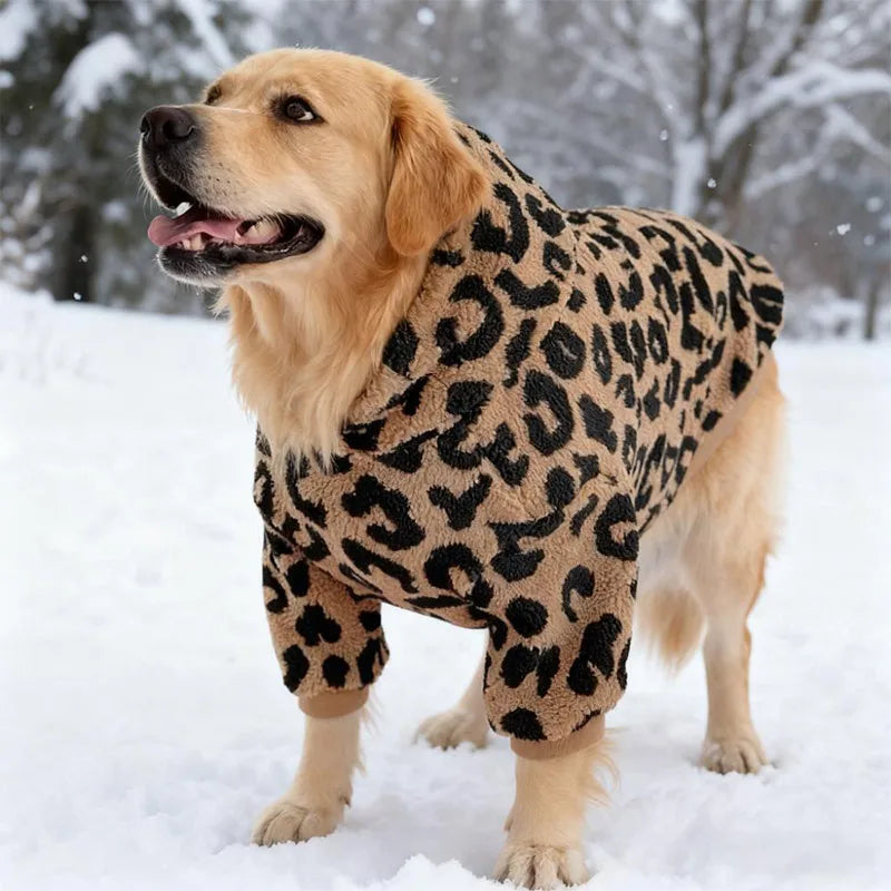 Fashionable Big Medium Dog Clothes Wool Lambing Hooded Sweatshirt Winter Warmth Durbin Dog Sweater Dog Clothes Dog Accessories