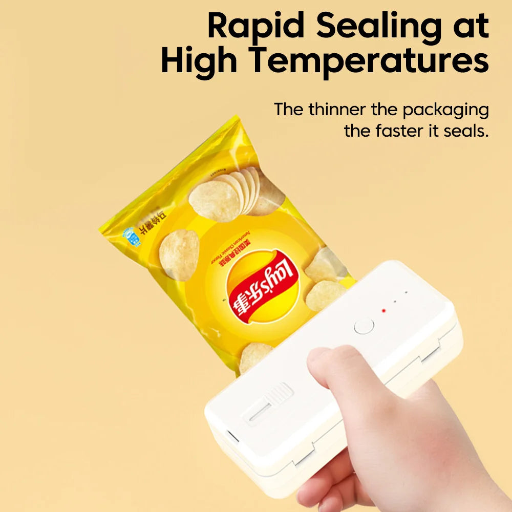 Portable Mini Sealer 2 in 1 Food Plastic Package Bags Sealing Machine USB Rechargeable Magnetic Handheld Plastic Bag Heat Sealer